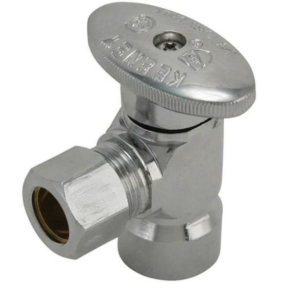 Keeney 1/2 in. FIP in. X 7/16 in. Compression Brass Angle Valve