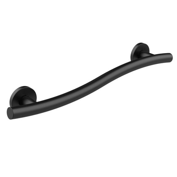 Keeney 2022-16MB Wave Grab Bar 1.25 Dia X 16 In., Matte Black