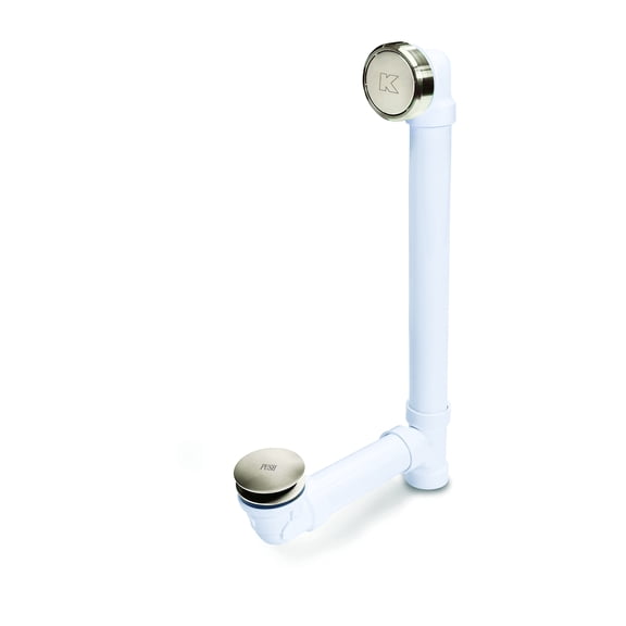 Keeney 30PVCFSBN Foot Lok Full Soak Bath Drain, Brushed Nickel