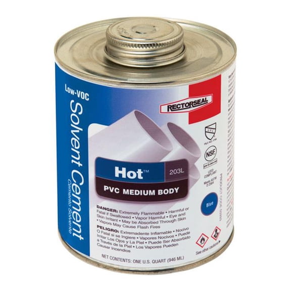 Keeney 32 oz Hot Blue Solvent Cement for PVC