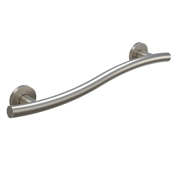 Keeney 36" Wave Designer Stainless Steel Bathroom and Shower Safety Grab Bar, Brushed Nickel