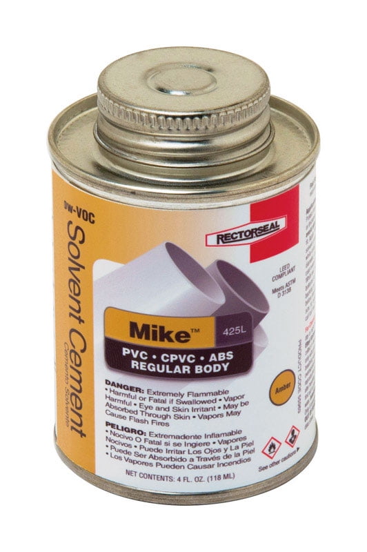Keeney 4599403 4 oz Mike Amber Multi-Purpose Solvent Cement for ABS  CPVC & PVC