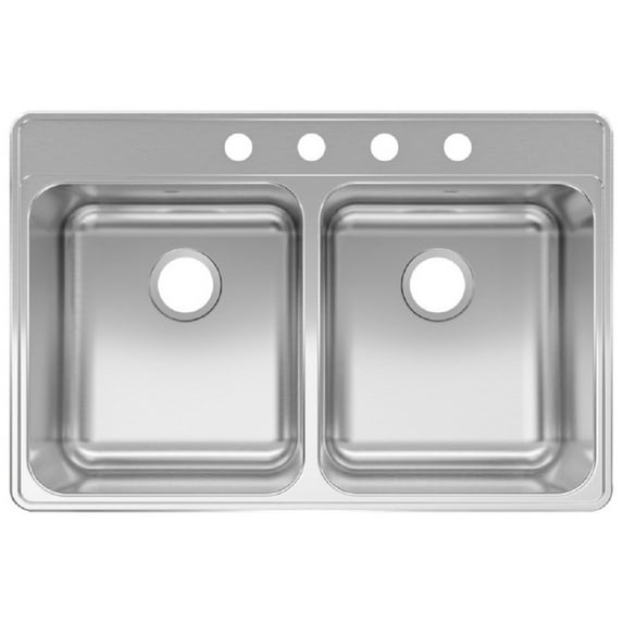 Fiskars CDLA3322-8-4CBN Kindred Kitchen Sink, Stainless Steel