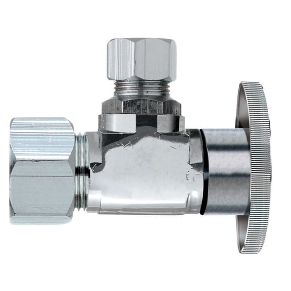 Keeney 2622PCLF Chrome Lead Free Quarter Turn Angle Valve 5/8 x 3/8 O.D. in.