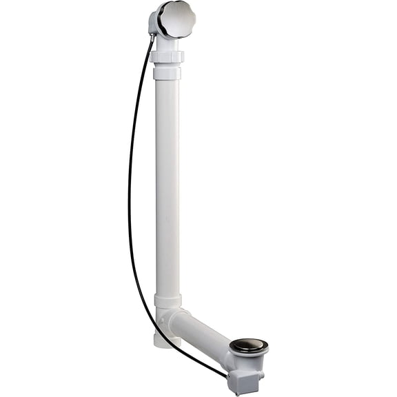 Keeney 645PVCDSBN Cable Driven PVC Bathtub Drain Kit for Standard Size Tubs, Brushed Nickel