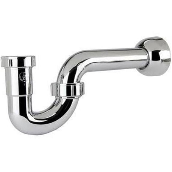 Keeney Decorative 1-1/2 in. x 1-1/2 in. Plastic P-Trap in Polished Chrome