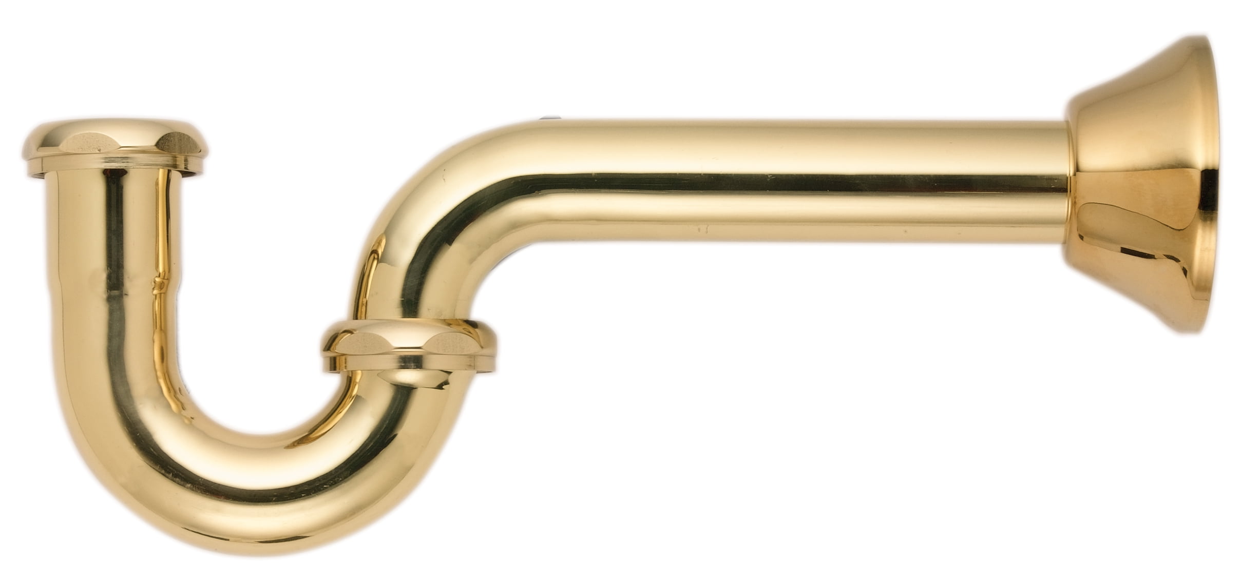 Polished Brass 1-1/4" Slip-Joint P-Trap for Potable Water