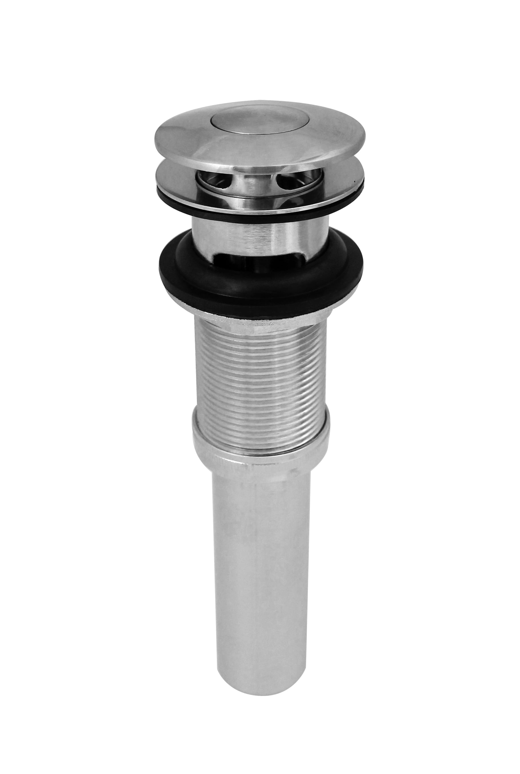 Chrome Push Button Bathroom Sink Drain with Overflow