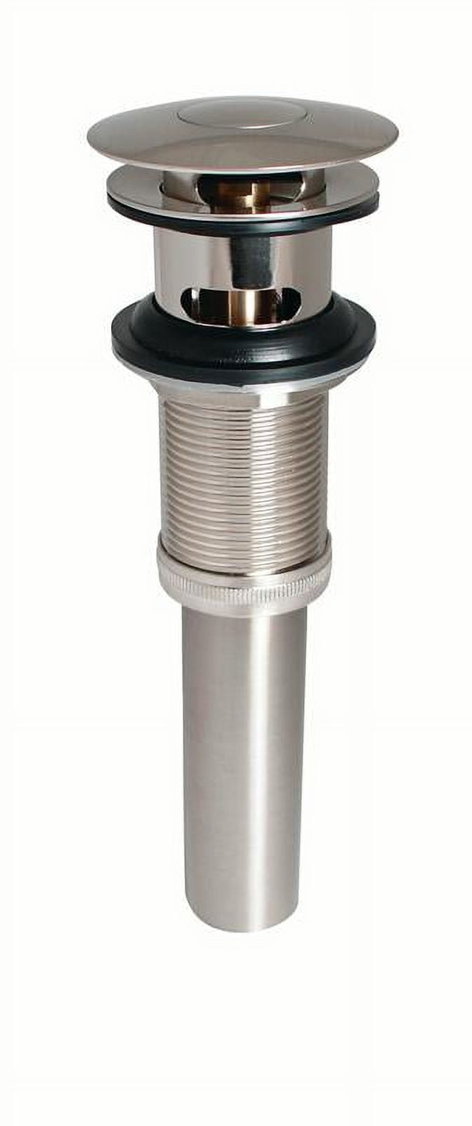 Keeney K82075BN Push Button Sink Bathroom Drain With Overflow, Brushed