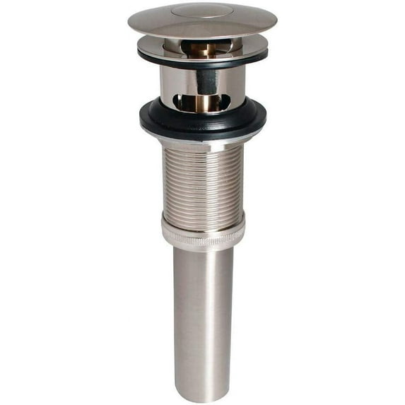 Keeney K820-75BN Universal Button Bathroom Sink Drain With Overflow - Brushed Nickel