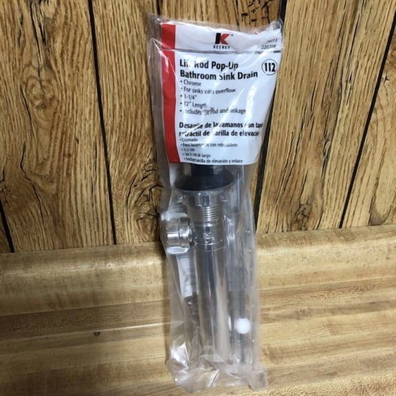 Keeney Lift Rod Pop-Up Bathroom Sink Drain Chrome Plastic 1 1/4 22070K New