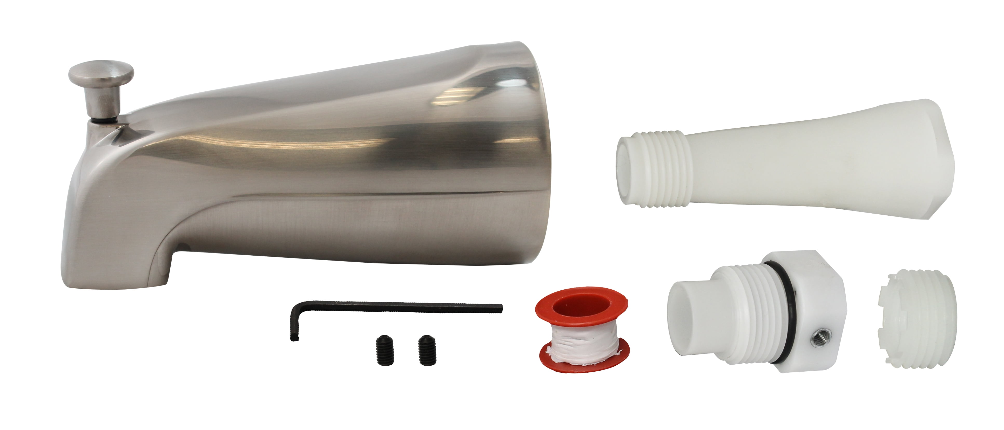 Brushed Nickel Wall Mounted Tub Spout with Diverter