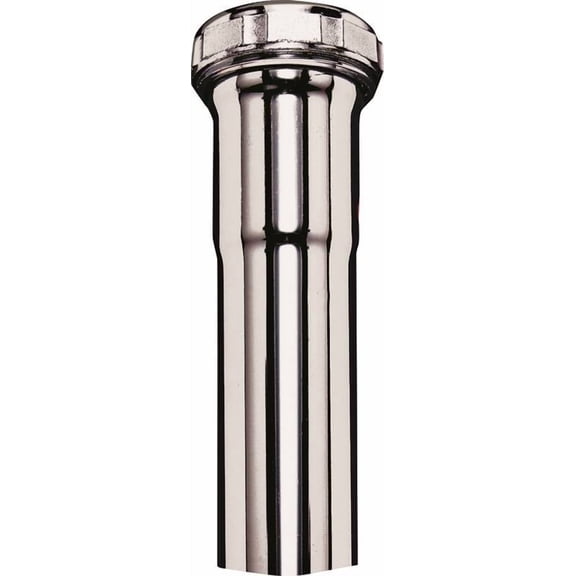 Keeney PP20213 Pipe Extension Tube, 1-1/2 in, 6 in L, Slip-Joint, Brass, Chrome