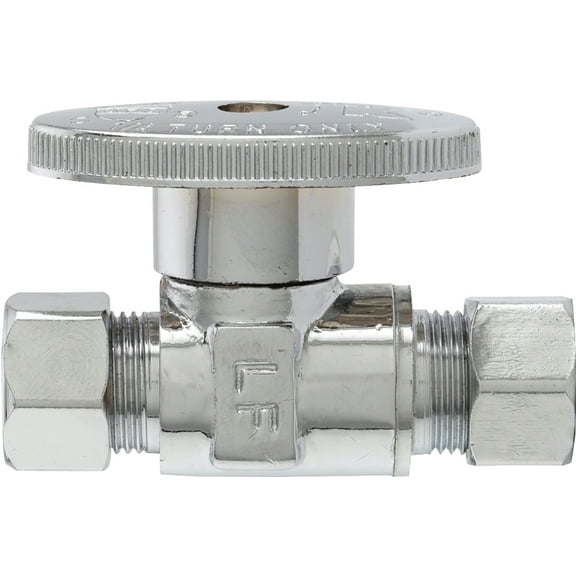 Keeney PP2071LF Lead-Free Brass Quarter Turn Straight Valve, 3/8-in OD x 3/8-in OD