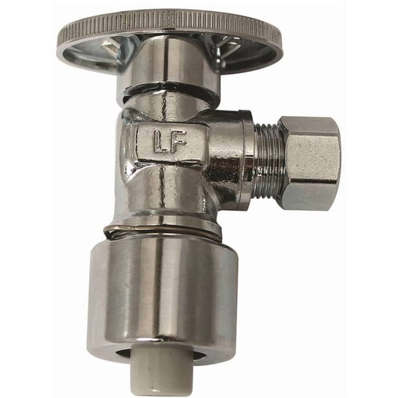 Keeney PP2622POLF Lead-Free Push-Fit Quarter Turn Angle Valve, 1/2-in x 3/8-in OD
