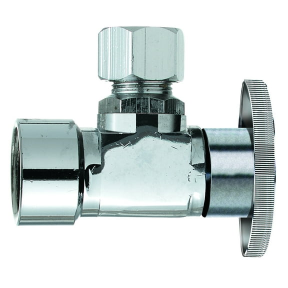 Keeney PP50PCLF Lead-Free Brass Quarter Turn Angle Valve, 3/8-in OD x 3/8-in OD
