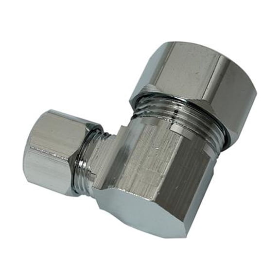 Keeney PP78PCLF Brass Compression Angle Connector, Chrome Plated, Lead Free, 1/2 Copper x 3/8 In. OD - Quantity 6