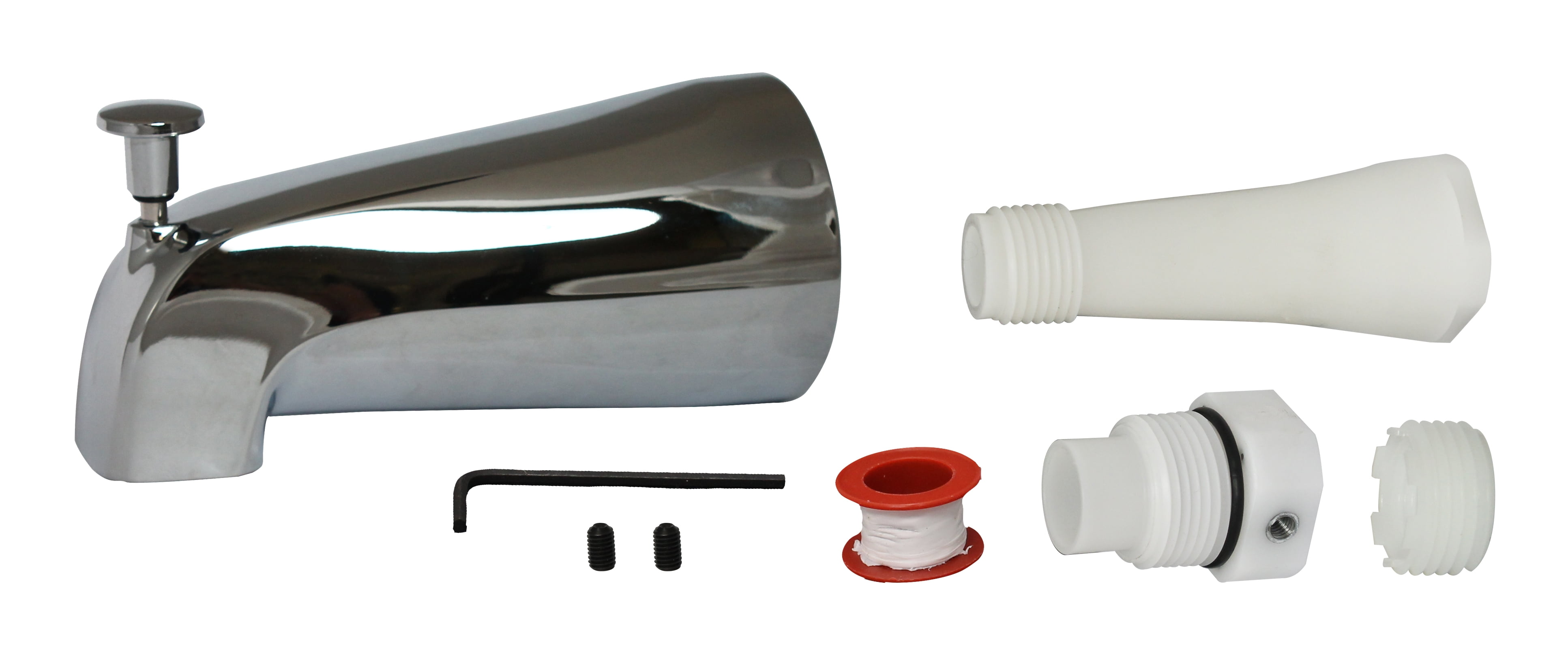 Chrome Wall Mounted Tub Spout with Diverter