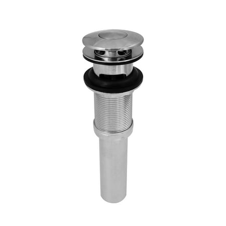 Keeney Push Button Bathroom Sink Drain With Overflow, Chrome