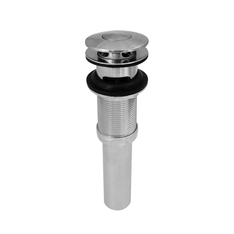 Chrome Pop Up Drain With Overflow - Stainless Steel Bathroom & Kitchen Sink Drain, Easy Install