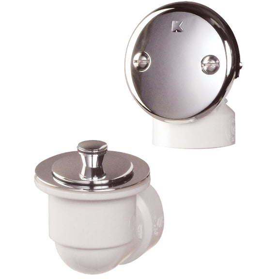 Keeney Schedule 40 PVC Bathtub Drain Stopper with Polished Chrome Lift 'N Turn
