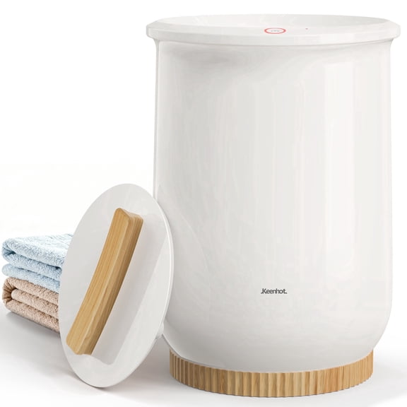 Keenhot Bathroom Towel Warmer - Spacious Bucket Heater with Single-Button Control, Auto Shut Off, Fits 2 Oversized 40"x70" Towels