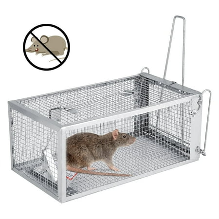 Keenso 26.2*14*11.4cm Rat Trap Cage Small Live Animal Pest Rodent Mouse Control Bait Catch, Pest Trap Cage,Mouse Trap,Small Animasl Humane Live Cage Rat Mouse Trap