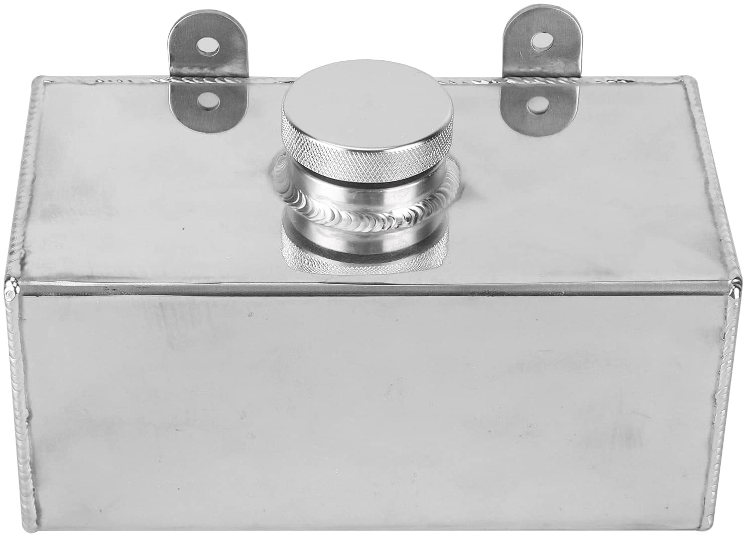 KIMISS Polished Aluminum Windscreen Washer Bottle - 2L Capacity, Universal Fit, For Car, Motorcycle, ATV