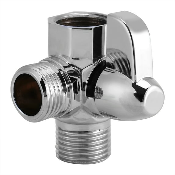Keenso G1/2" 3-Way Brass Chrome T Shape Adapter Water Diverter