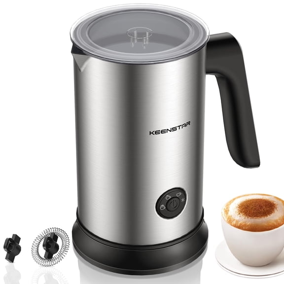 Keenstar Electric Milk Frother, Automatic 4-in-1 Milk Steamer Warm or Cold Foam Maker for Latte, Cappuccino, Stainless Steel Milk Warmer with Temperature Controls Y101