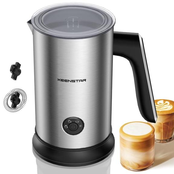 Keenstar Electric Milk Frother, Automatic Milk Steamer Warm or Cold Foam Maker for Latte, Cappuccino, Macchiato, Stainless Steel Milk Warmer with Temperature Controls Y101