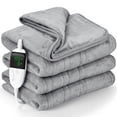 thumbnail image 1 of VECUKTY 50" x 60" Electric Throw Heated Blanket with 6 Heating Levels & 2-10H Auto-off, Machine Washable Double sided Flannel, Gray, 1 of 11