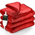 thumbnail image 1 of VECUKTY 50" x 60" Electric Throw Heated Blanket with 6 Heating Levels & 2-10H Auto-off, Machine Washable Double sided Flannel, Red, 1 of 11