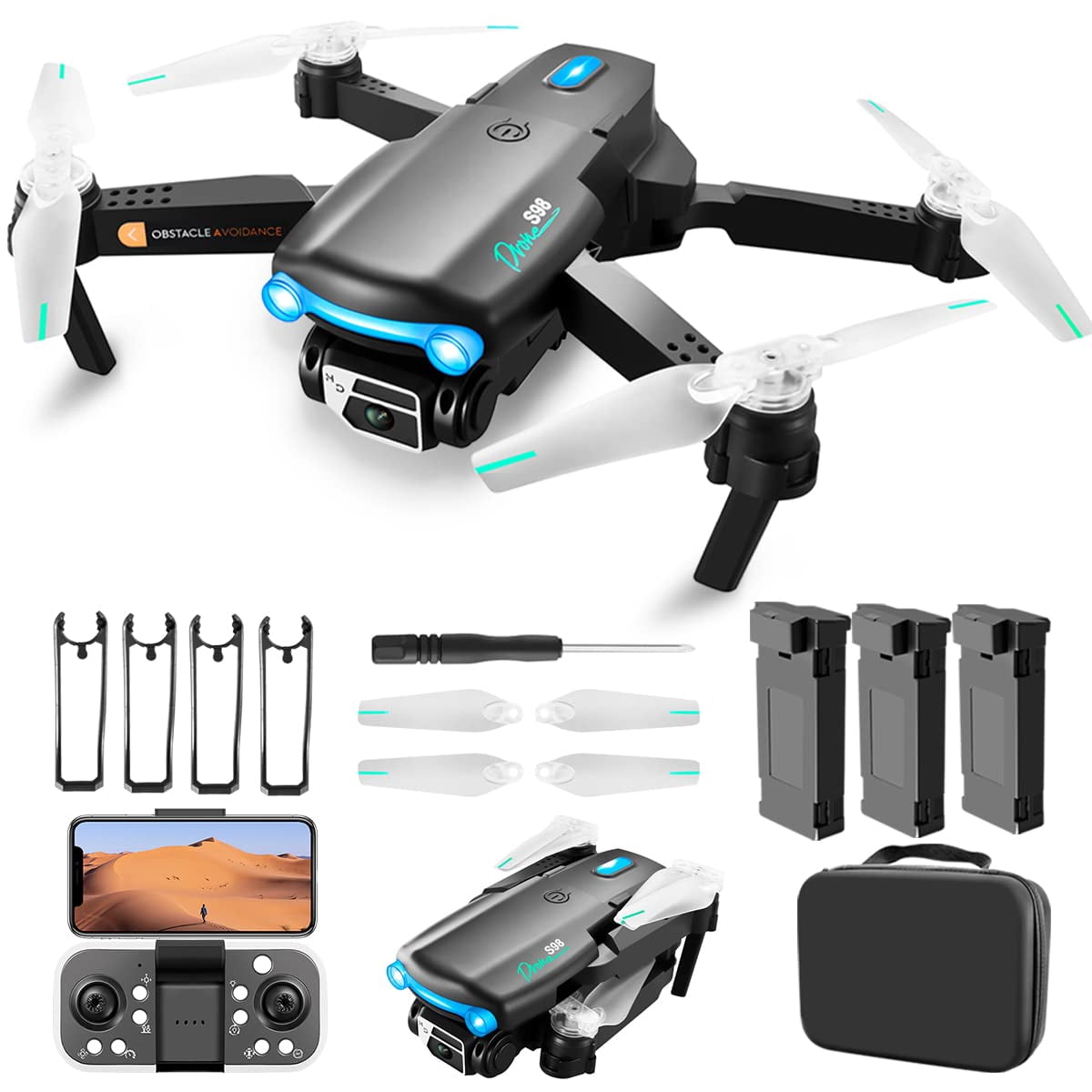 Keenstone Drone with 4K HD Dual Camera for Adults Kids Beginners, FPV ...