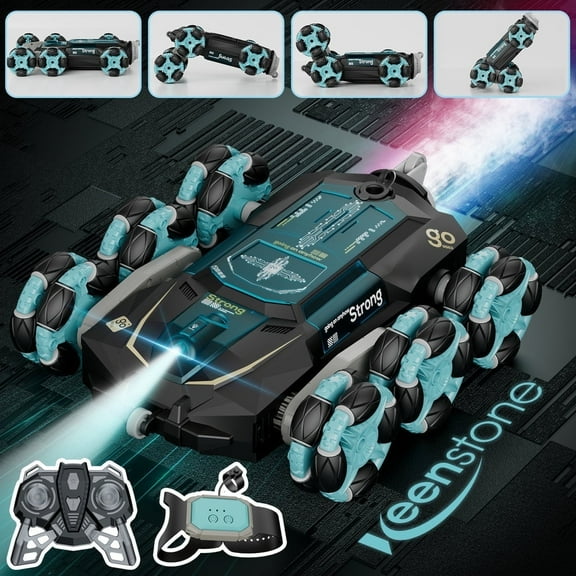 Keenstone Gesture Sensing Remote Control Car ,2.4GHz Rechargeable RC Car 6 Wheel Telescopic Stunt Car ,All Terrains Transform Drift Off Road Vehicle Toy for Kids Boys & Girls