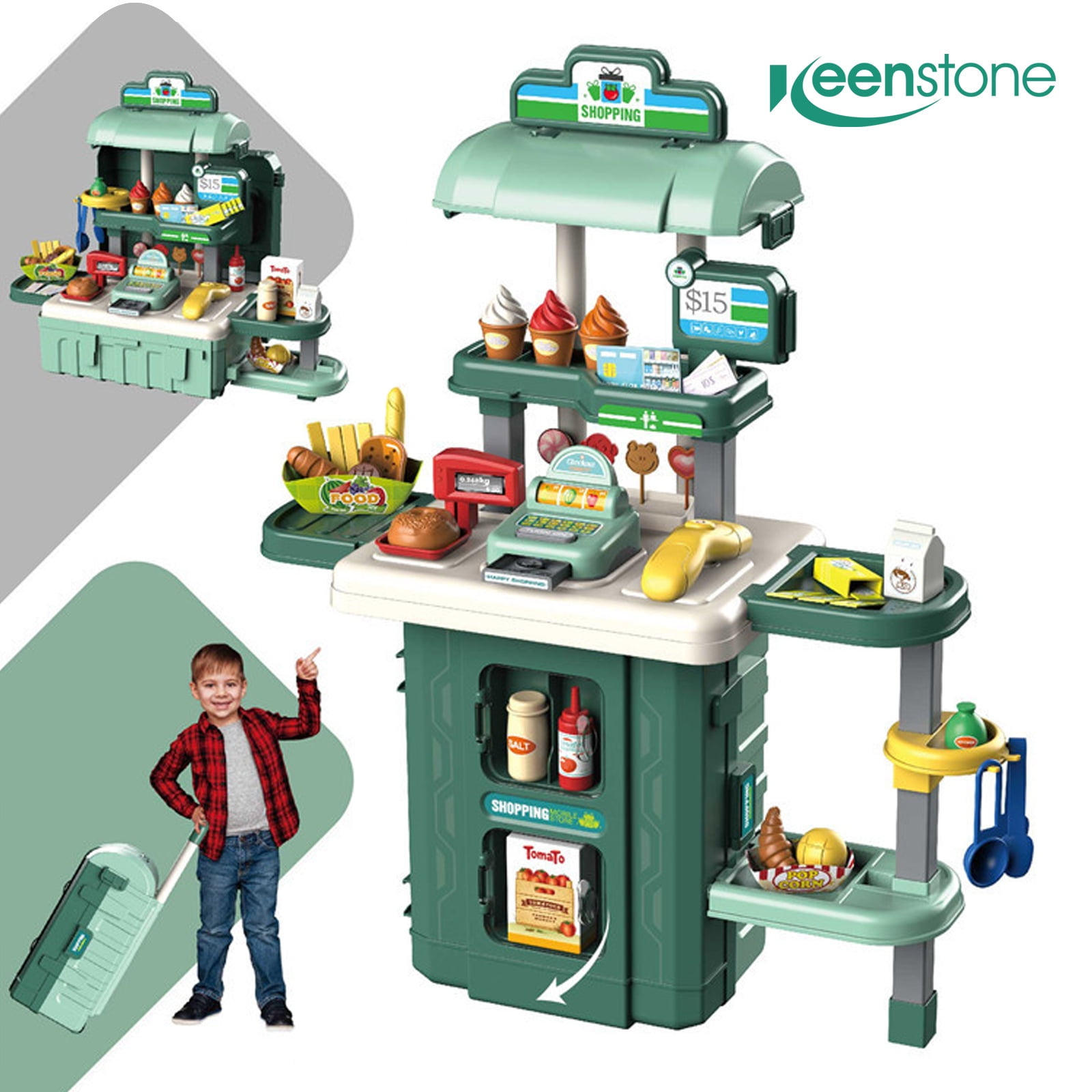 New Kids Toy Fridge Refrigerator Accessories With Ice Dispenser Role  Playing For Kids Kitchen Cutting Food Toys For Girls Boys - AliExpress