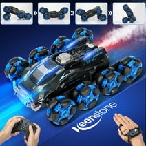 Keenstone Remote Control Car,  RC Race Stunt Car Monster Truck with Gesture Control Suitable The Best Christmas Birthday Gift for Kids Age 5+, Eight Wheel, Blue