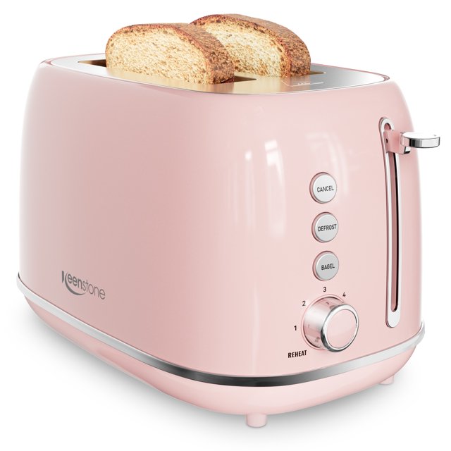 Keenstone Toaster, Cute 2 Slice Stainless Steel Toaster with Cancel