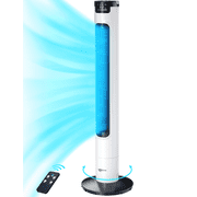 Keenstone 38-inch Tower Fan for Bedroom with Remote, 75-Degree Oscillation, 3 Speeds, 3 Modes, 7.5-Hour Timer, Quiet Bladeless Fan, White