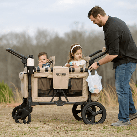 Keenz MOOV 4-Passenger Stroller Wagon – Full-Featured Comfort for Big Adventures | Mocha