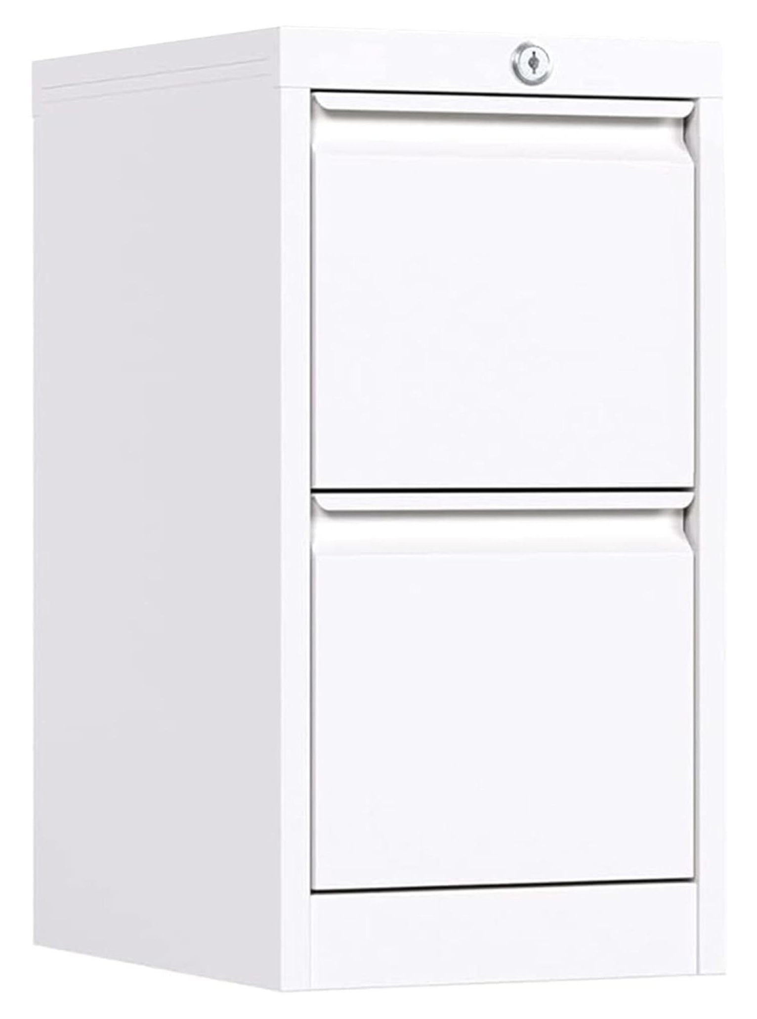 White Vertical 2-Drawer Lockable Metal Filing Cabinet