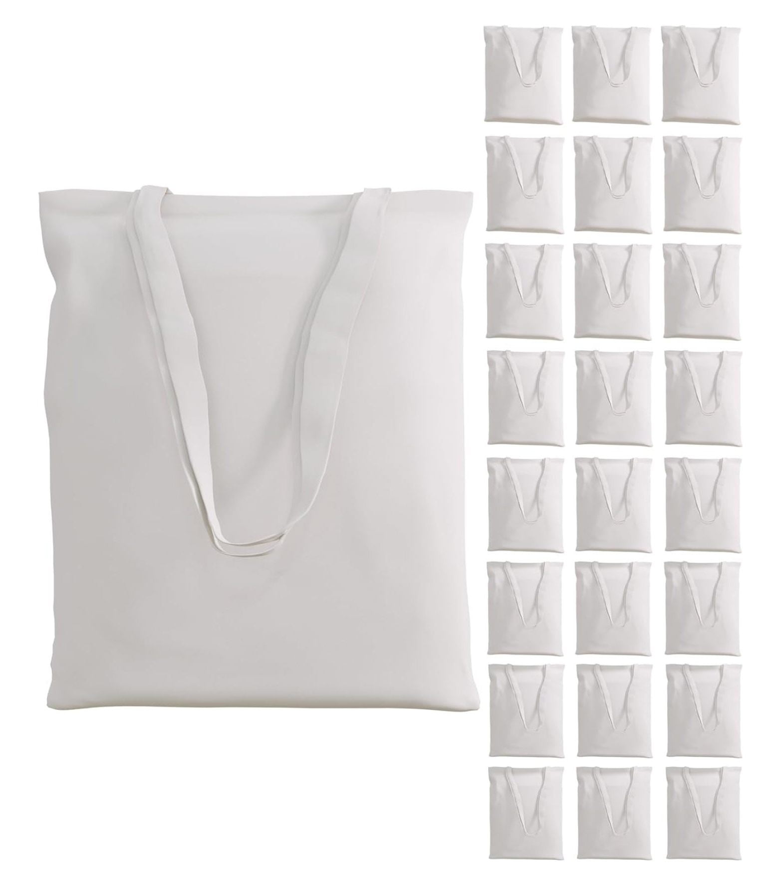 Keeomi 25 Pack 15x16 Reusable Natural Cotton Blank Beige Tote Bag