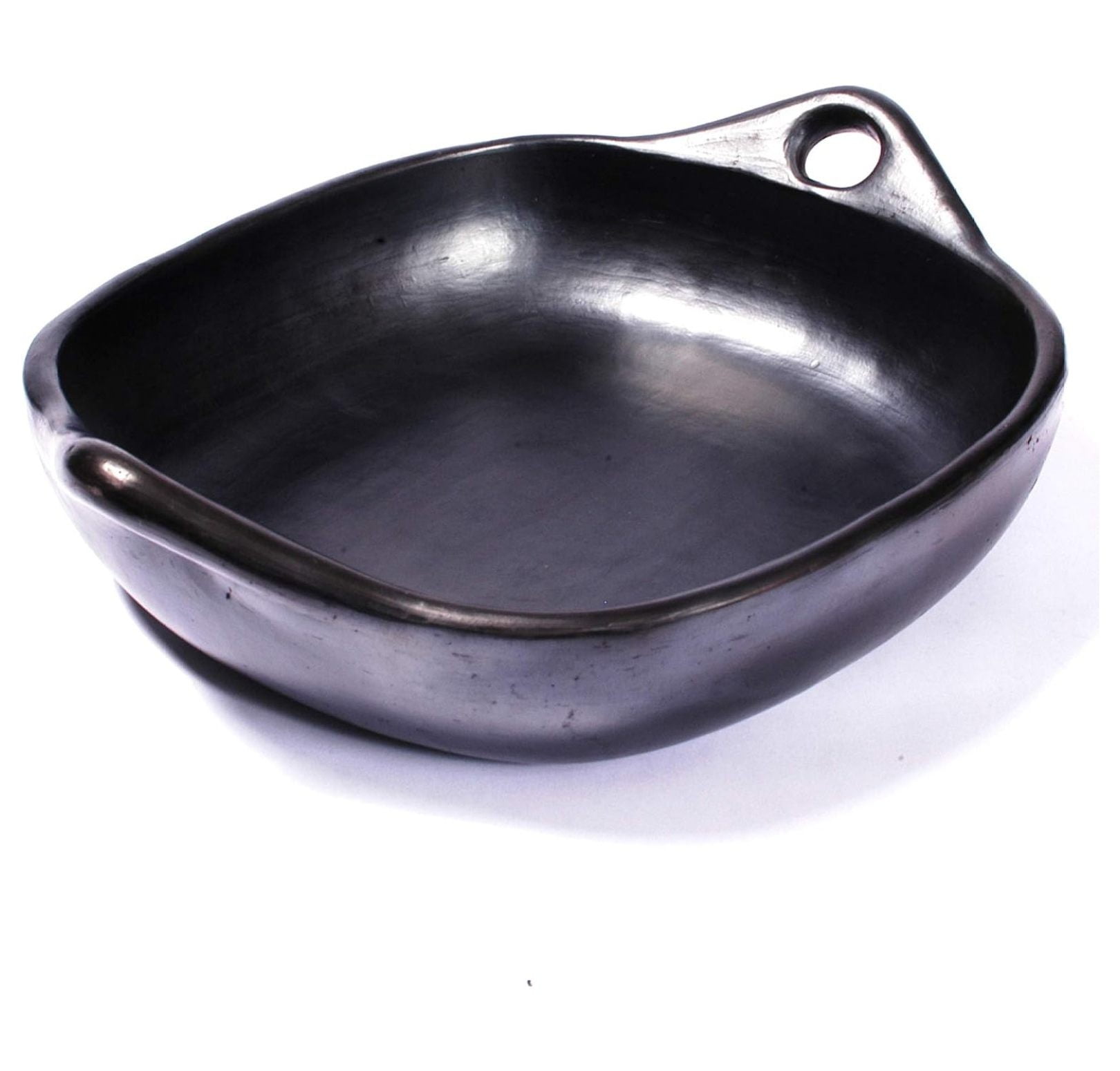 Small Black Clay Square Roasting Pan with Handles