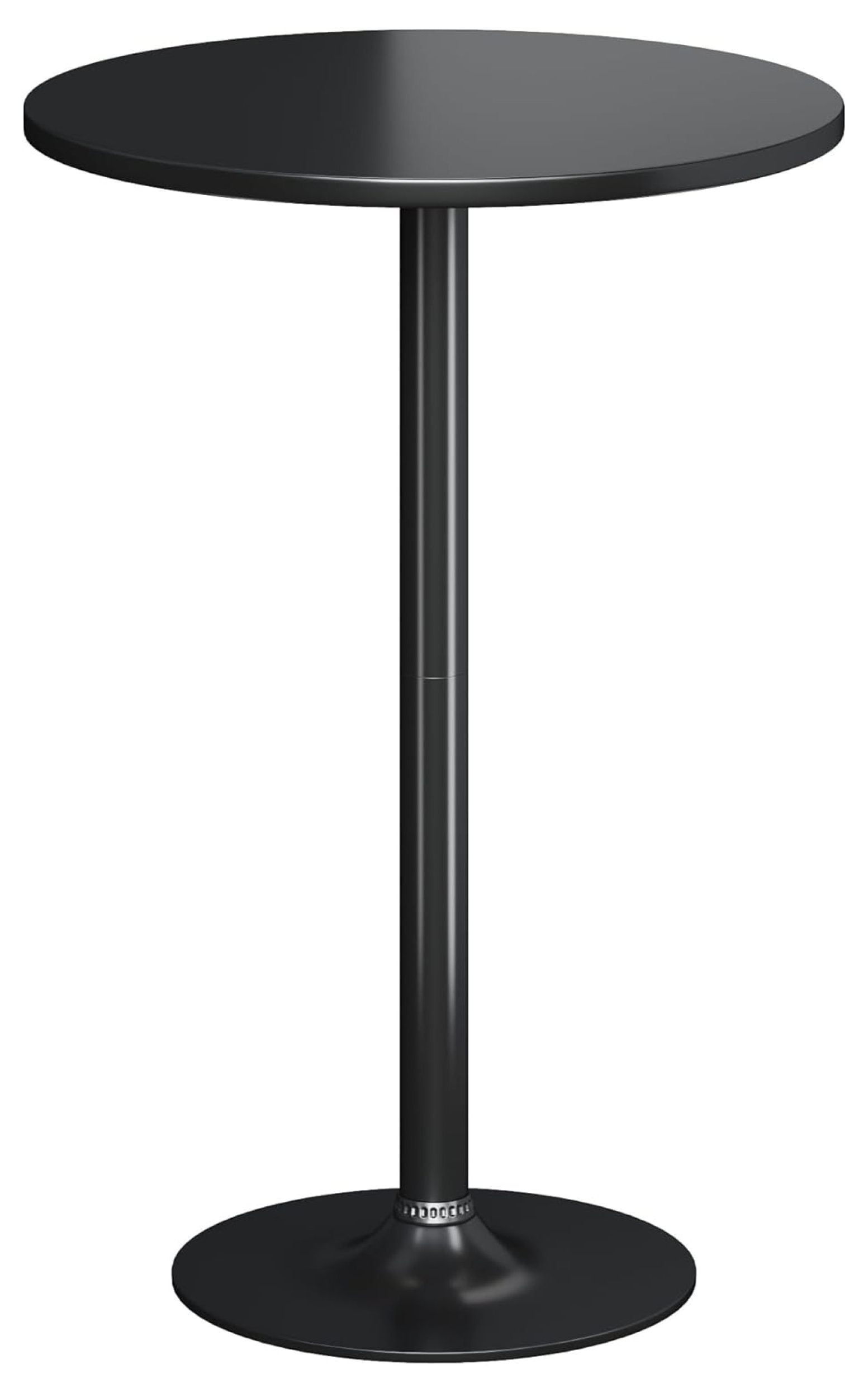 Black Round MDF Top Bistro Pub Table with Metal Base