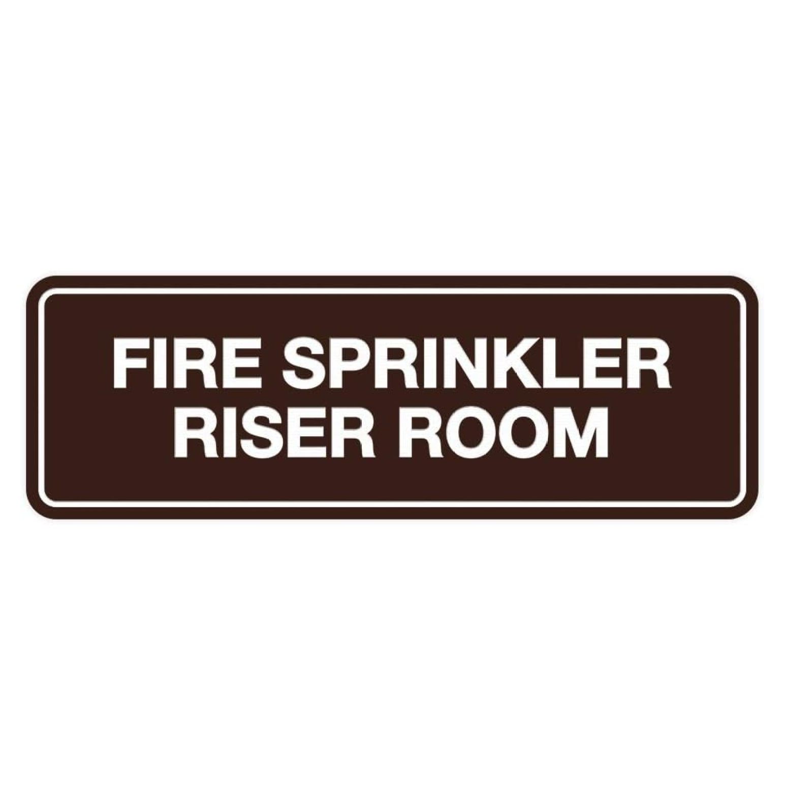 Keeomi Standard Fire Sprinkler Riser Room Sign (Dark Brown) - Large (5 ...