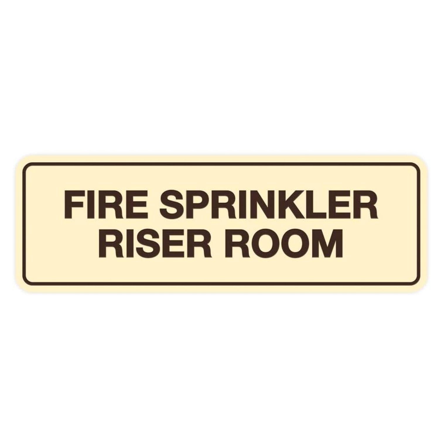 Sprinker Riser Sign Keeomi Standard Fire Sprinkler Riser Room Sign (Ivory/Dark Brown ...