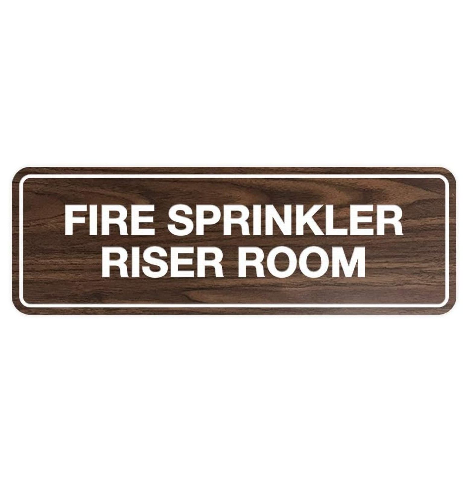Keeomi Standard Fire Sprinkler Riser Room Sign (Walnut) - Large (5 Pack ...