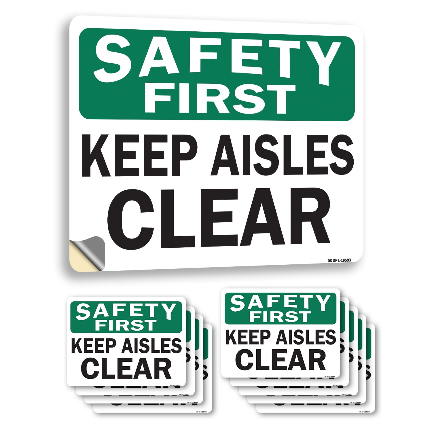 Keep Aisles Clear OSHA Safety First Vinyl Decal Label 10 Inch x 7 Inch ...
