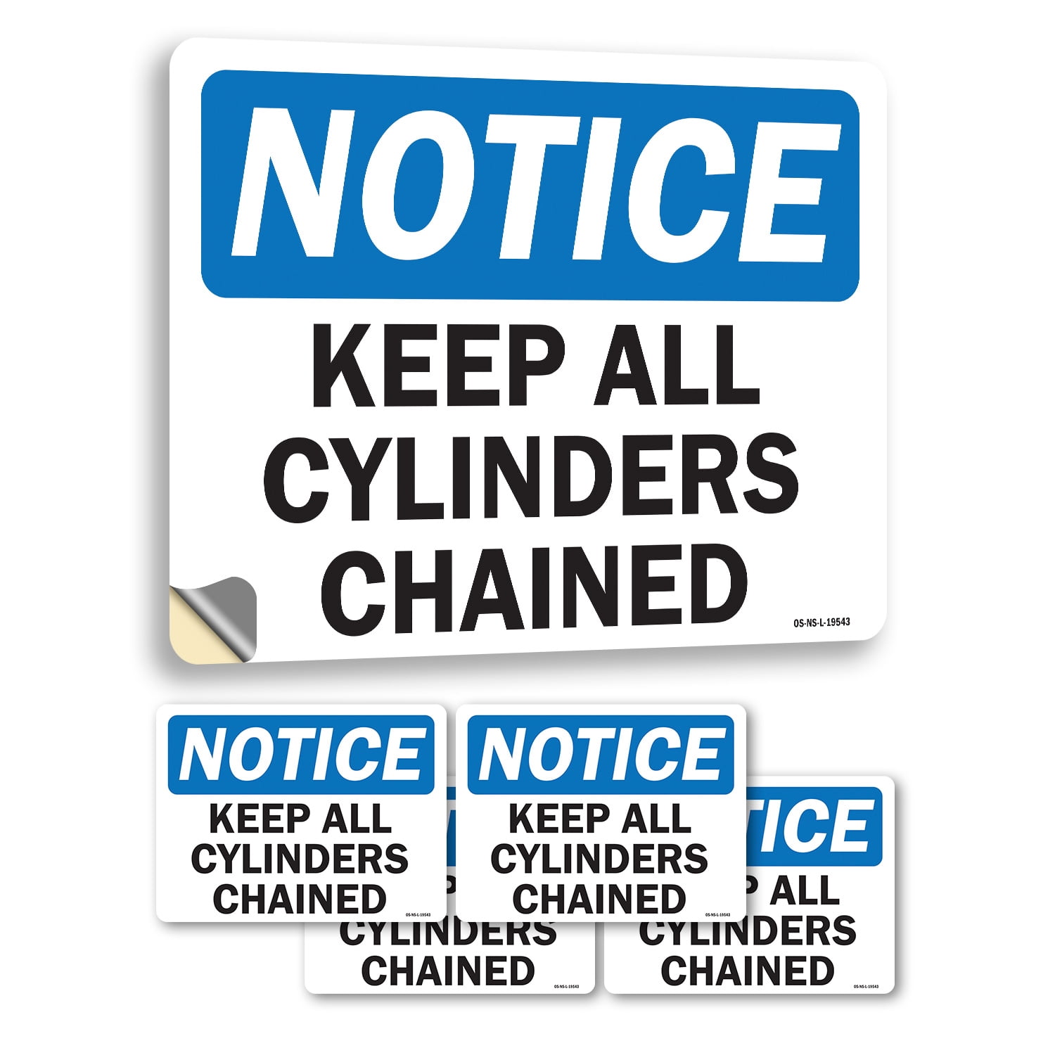 Keep All Cylinders Chained OSHA Notice Vinyl Decal Label 24 Inch x 18 ...