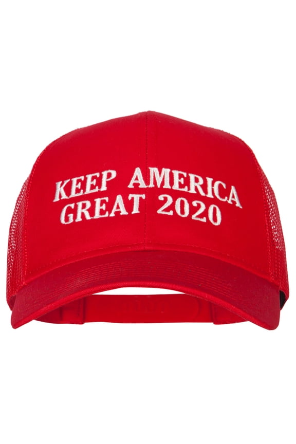 Keep America Great 2020 Letters Embroidered Solid Cotton Mesh Pro Cap - Red OSFM